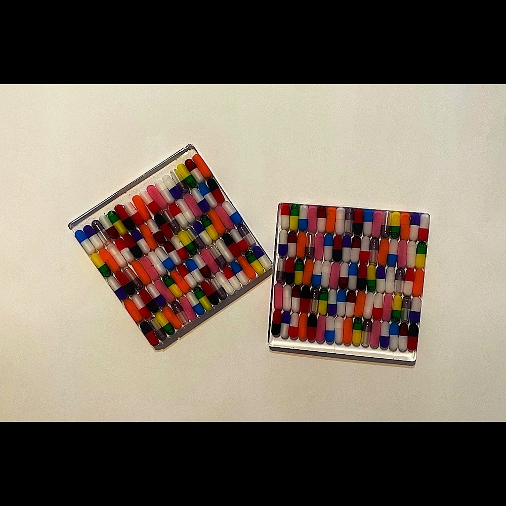 Hand made pill coasters